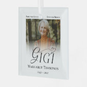 Gigi Aandenken Foto-herinnering Glas Ornament (Voorkant links)