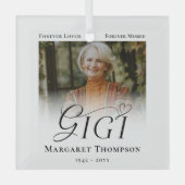 Gigi Aandenken Foto-herinnering Glas Ornament (Voorkant)