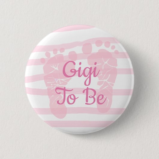 Gigi be Pink Girl Baby shower knop Ronde Button 5,7 Cm (Voorkant)