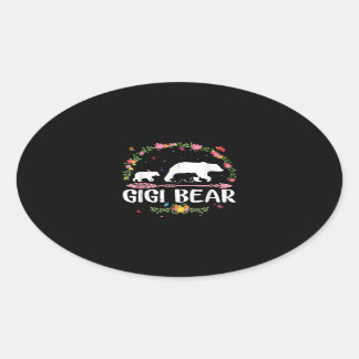 Gigi Beer Flowers Matching Family Beer Mors Day Ovale Sticker