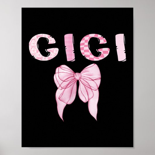 Gigi Birthday Girl Matching Coquette Nk Bow  Poster (Voorkant)