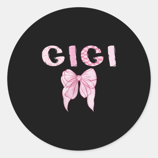 Gigi Birthday Girl Matching Coquette Nk Bow  Ronde Sticker (Voorkant)