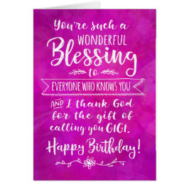 Gigi Birthday, je bent een zegen