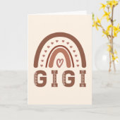 Gigi Boho Rainbow Cute Grandma Gifts Kaart (Gele Bloem)