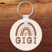 Gigi Boho Rainbow Cute Grandma Gifts Sleutelhanger (Voorkant)