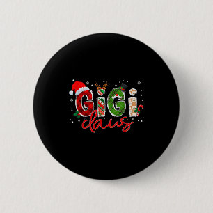 Gigi Claus Kerstman Familie Matching Kerst P Ronde Button 5,7 Cm