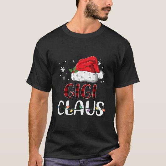 Gigi Claus Kerstman Hoed Buffalo Bijpassende Fa T-shirt (Voorkant)
