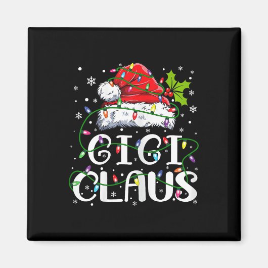 Gigi Claus Kerstman Hoed Matching Familie Xma Magneet (Voorkant)