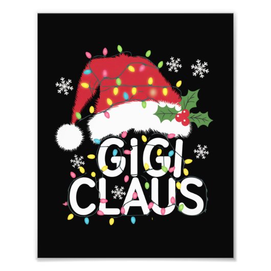 Gigi Claus Kerstverlichting Pyjama Family Matching Foto Afdruk (Voorkant)