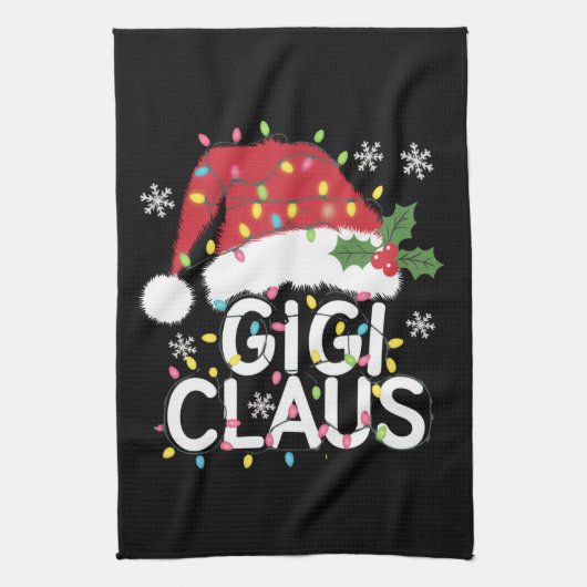 Gigi Claus Kerstverlichting Pyjama Family Matching Theedoek (Verticaal)