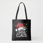 Gigi Claus Kerstverlichting Pyjama Family Matching Tote Bag (Voorkant)