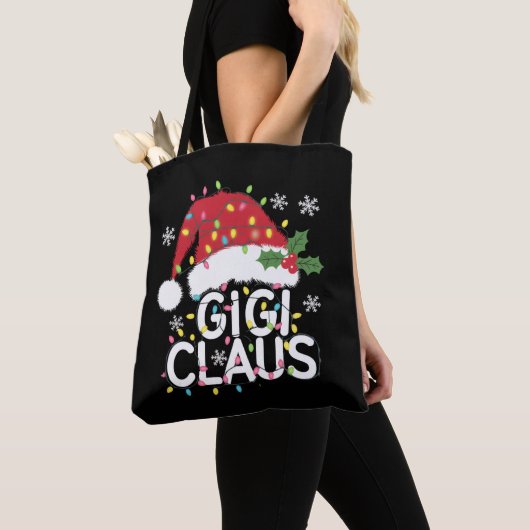 Gigi Claus Kerstverlichting Pyjama Family Matching Tote Bag (Dichtbij)