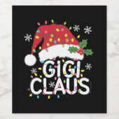 Gigi Claus Kerstverlichting Pyjama Family Matching Wijn Etiket (Enkel label)