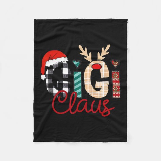Gigi Claus Rendier Kerstmis Fleece Deken (Voorkant)