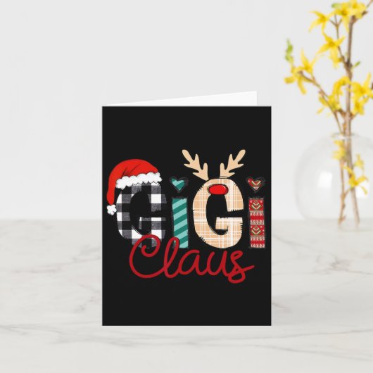 Gigi Claus Rendier Kerstmis Kaart (Gele Bloem)