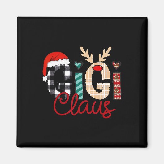 Gigi Claus Rendier Kerstmis Magneet (Voorkant)