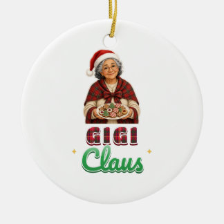 Gigi Claus Tartan Kerstmis Oma Ornament