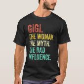 Gigi De Vrouw De Myth De Slechte Influence Retro V T-shirt (Voorkant)
