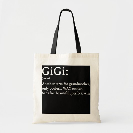 gigi definitie gigi woordenboek oma mors day tote bag (Voorkant)