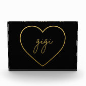 Gigi Elegant Golden Gradient Heart Grandma Gift Fotoblokken (Voorkant)