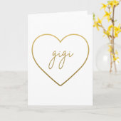 Gigi Elegant Golden Gradient Heart Grandma Gift Kaart (Gele Bloem)