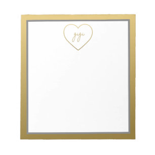 Gigi Elegant Golden Gradient Heart Grandma Gift Notitieblok