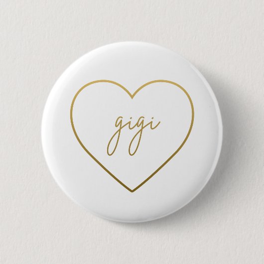 Gigi Elegant Golden Gradient Heart Grandma Gift Ronde Button 5,7 Cm (Voorkant)