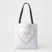 Gigi Elegant Golden Gradient Heart Grandma Gift Tote Bag (Voorkant)