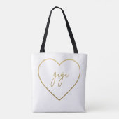 Gigi Elegant Golden Gradient Heart Grandma Gift Tote Bag (Achterkant)