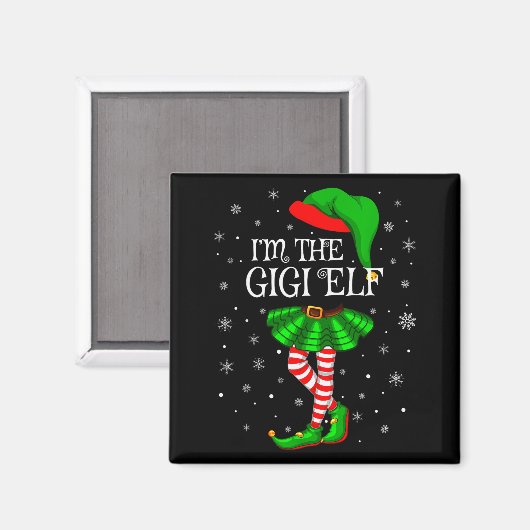Gigi Elf Christmas Matching Family Women Girls Elf Magneet (Voorkant / Achterkant)