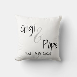 Gigi en Oma/Opa ingestelde datum Kussen