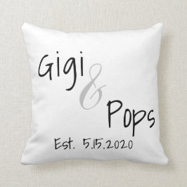 Gigi en Oma/Opa ingestelde datum Kussen