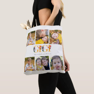 Gigi Floral Custom Photo Tulips Shopping Canvas ta Tote Bag
