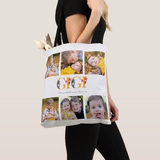 Gigi Floral Custom Photo Tulips Shopping Canvas ta Tote Bag (Dichtbij)