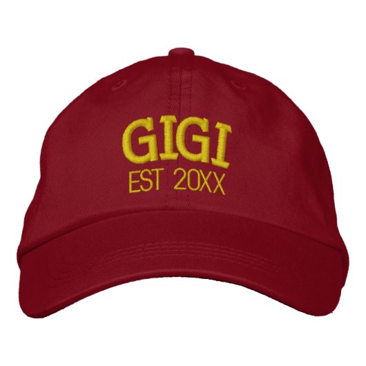 Gigi Gepersonaliseerd Oma Cadeau Aangepaste Tekst Geborduurde Pet (Voorkant)
