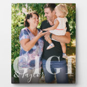 Gigi & Grandchild Script Naam Foto Bewaaradres Fotoplaat (Voorkant)