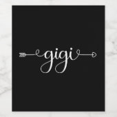 Gigi Grandma Gifts | Grootmoeder als cadeau Wijn Etiket (Enkel label)