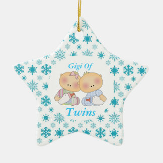 Gigi Grandma of Twins Star Ornament Gift