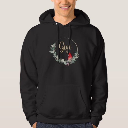 Gigi Great Grandma Cardinal Pregnancy Announcement Hoodie (Voorkant)