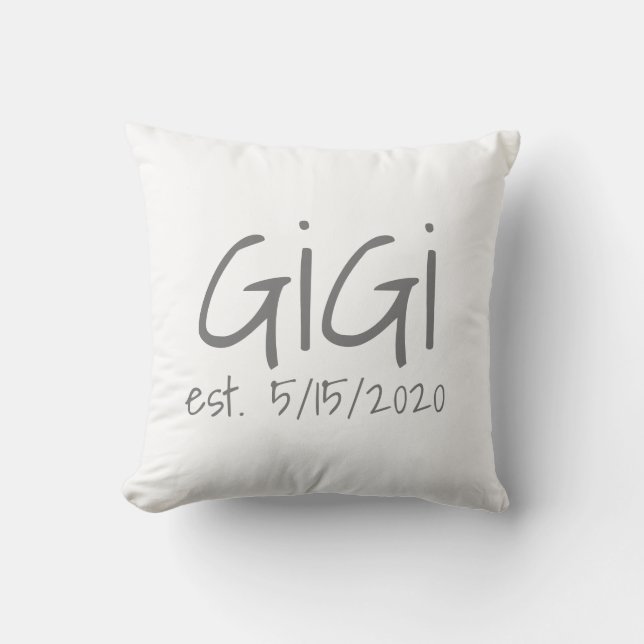 Gigi ingestelde datum kussen (Voorkant)