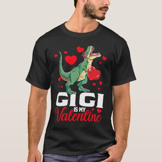 Gigi Is My Valentine rex Saurus Happy Valentines D T-shirt (Voorkant)