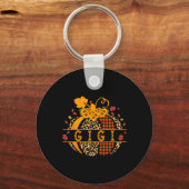 Gigi Leopard Print Pompoen voor oma Gigi Vrouwen Sleutelhanger (Voorkant)