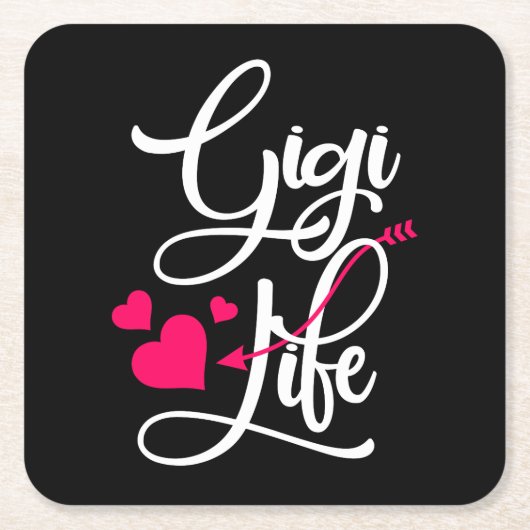 Gigi Life Gift Moederdag Birthday Grandma Kartonnen Onderzetters (Voorkant)