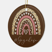 Gigi Life Grandma Cheetah Leopard Women Kerstmis Keramisch Ornament (Links)