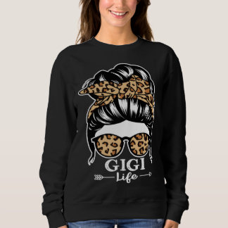 Gigi Life Messy Bun Hair  Gigi Leopard Trui