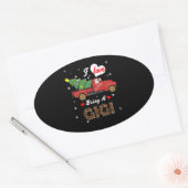 Gigi Lover | Ik hou van een Gigi-kerstboom Ovale Sticker (Envelop)
