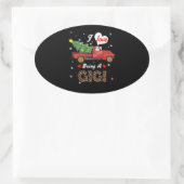 Gigi Lover | Ik hou van een Gigi-kerstboom Ovale Sticker (Tas)