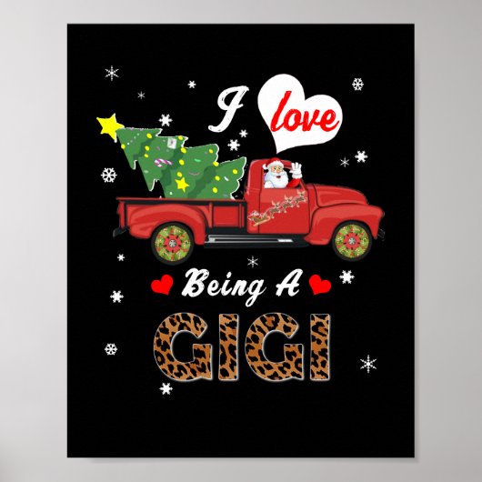 Gigi Lover | Ik hou van een Gigi-kerstboom Poster (Voorkant)