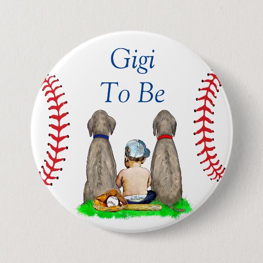 Gigi naar Be | Baseball Theme Boy's Baby shower Ronde Button 7,6 Cm (Voorkant)