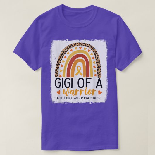 Gigi of a Warrior Childhood Cancer Leopard print R T-shirt (Design voorkant)